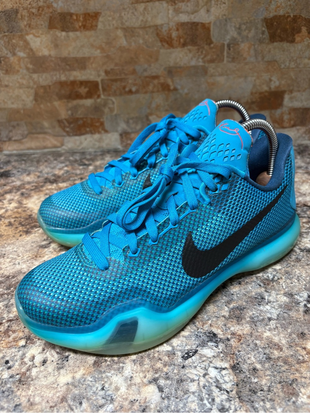 Nike Kobe 10 2015 5am Flight Blue Lagoon Black Vapor Green 705317-403 Size 7.5